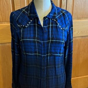 Rock & Republic Plaid Ombré Shirt Duster Tunic